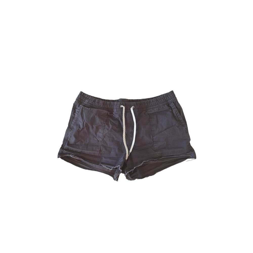 Vuori Ripstop Shorts Large Gray Organic Cotton Raw Hem Drawstring Pockets